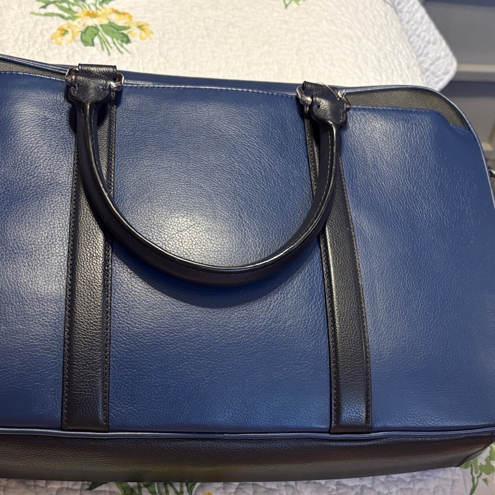 Coach Blue and Black Leather Bag lab top